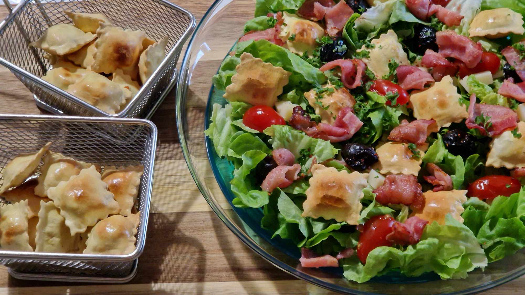 Salade aux Raviolis Grillés