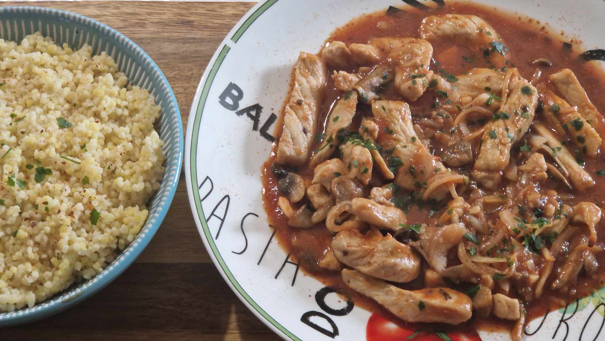 Emincés de Porc Champignon Tomate