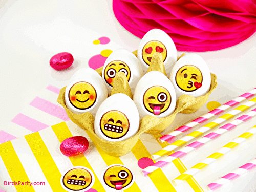 Fêtes | Party Printables: Oeufs de Pâques Emoji DIY avec Printables