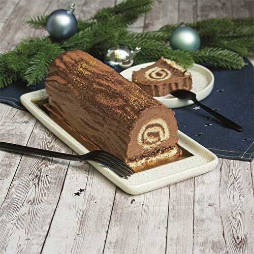 Recette bûche de Noël au chocolat praliné et pâte à tartiner