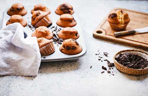 Muffins américains aux pépites de chocolat - Recette extra moelleuse