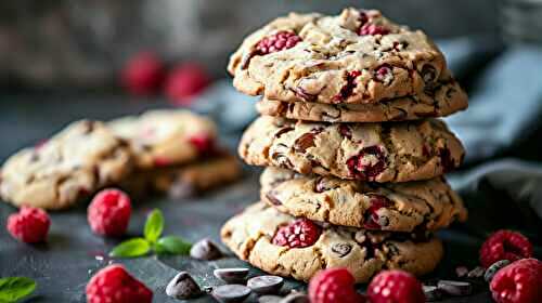 Cookies aux framboises et pépites de chocolat