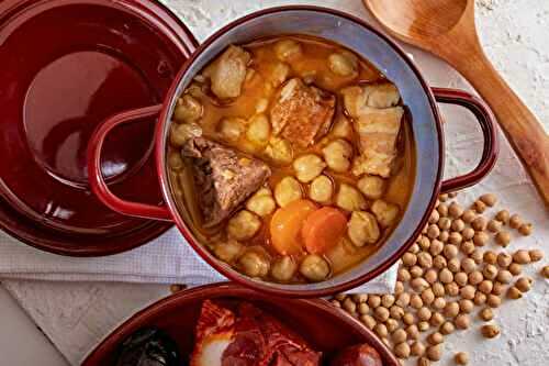 Cocido madrileño, ragoût espagnol aux pois chiches