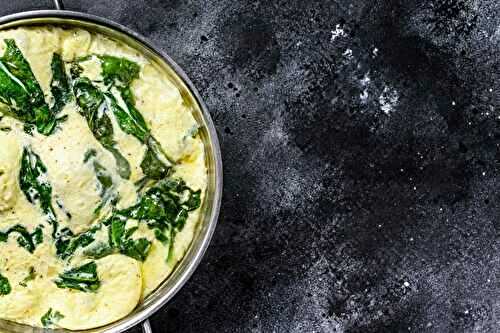 Œufs brouillés aux épinards et parmesan