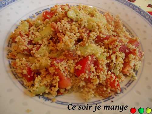 Taboulé (salade de semoule, tomates, concombre, citron)