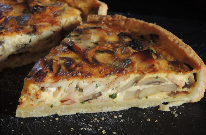 Quiche champignons poulet