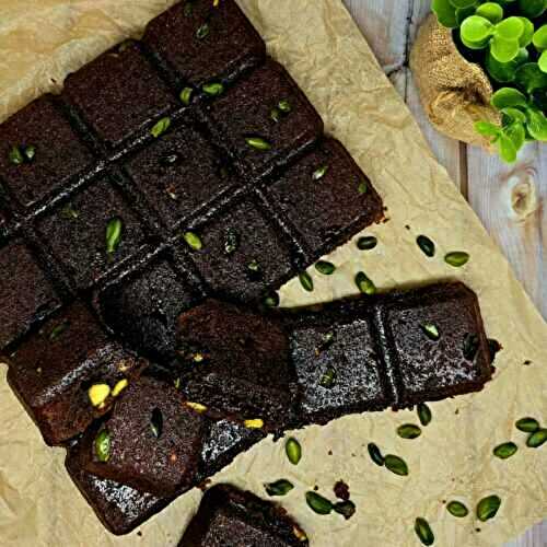 Brownie chocolat noir pistache