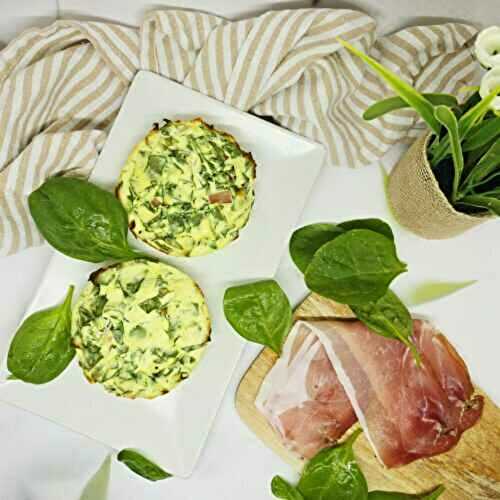 Flans épinards, speck, ricotta