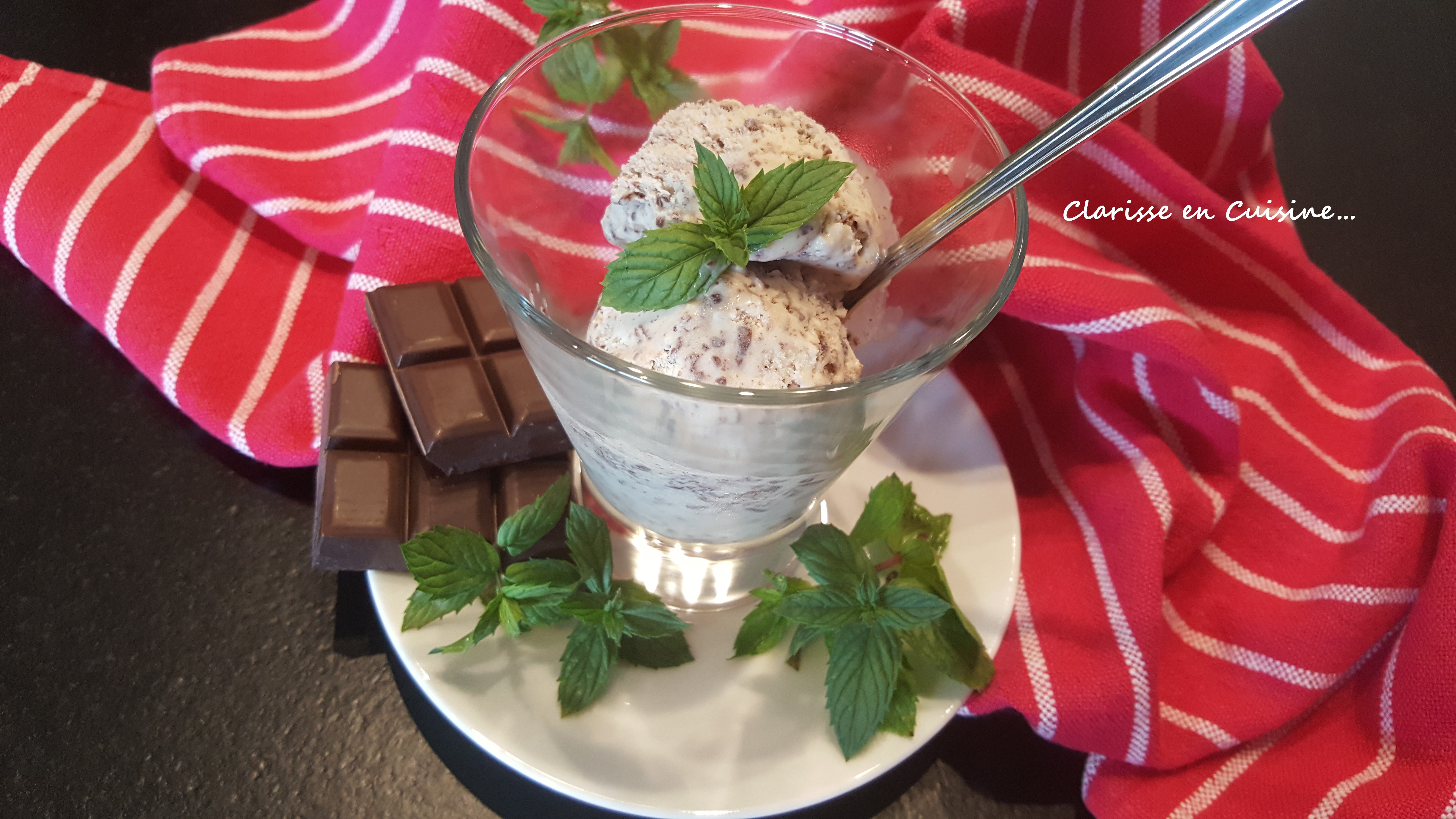 Glace menthe chocolat facile sans sorbetière