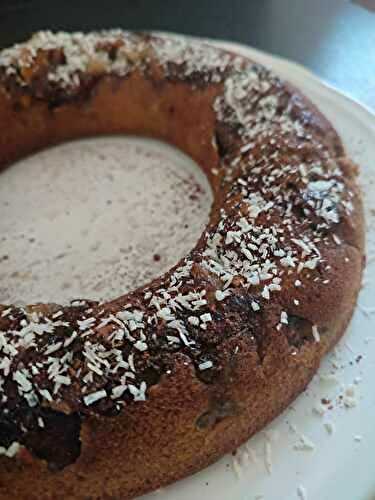 GATEAU BANANE CHOCOLAT ET NOIX DE COCO