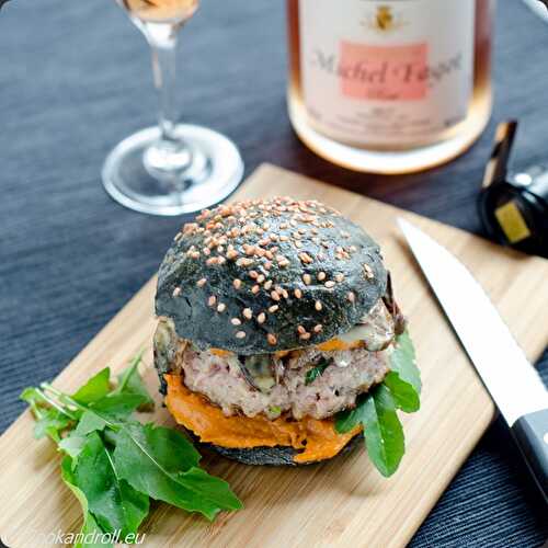 Black Burger et Champagne de Vignerons rosé