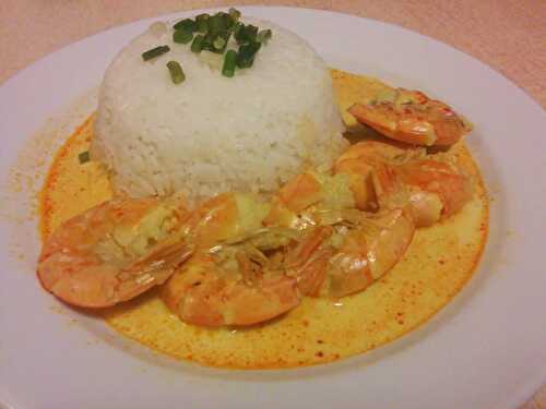 Crevettes curry et coco