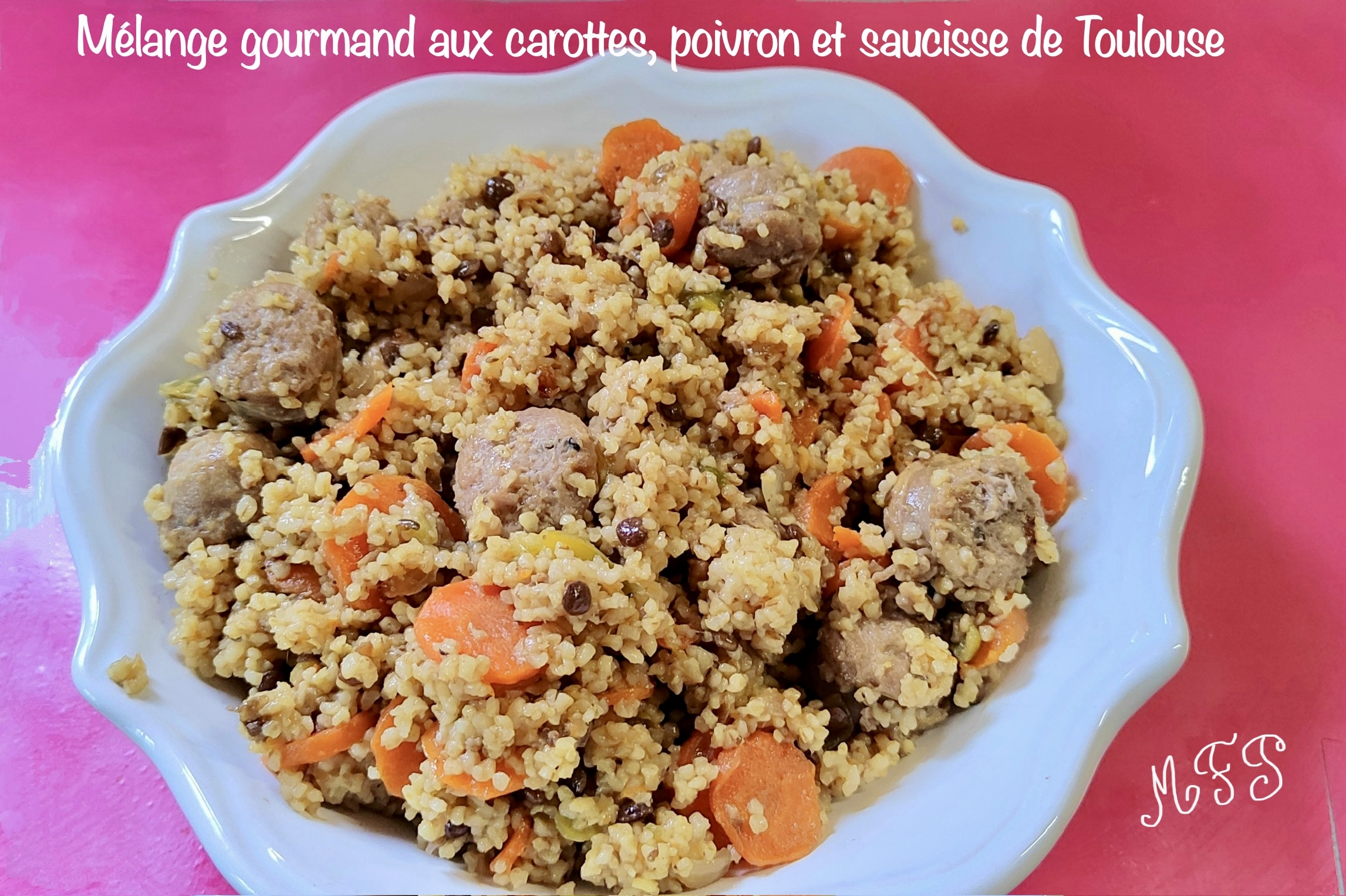 Mélange gourmand aux carottes, poivron et saucisse de Toulouse