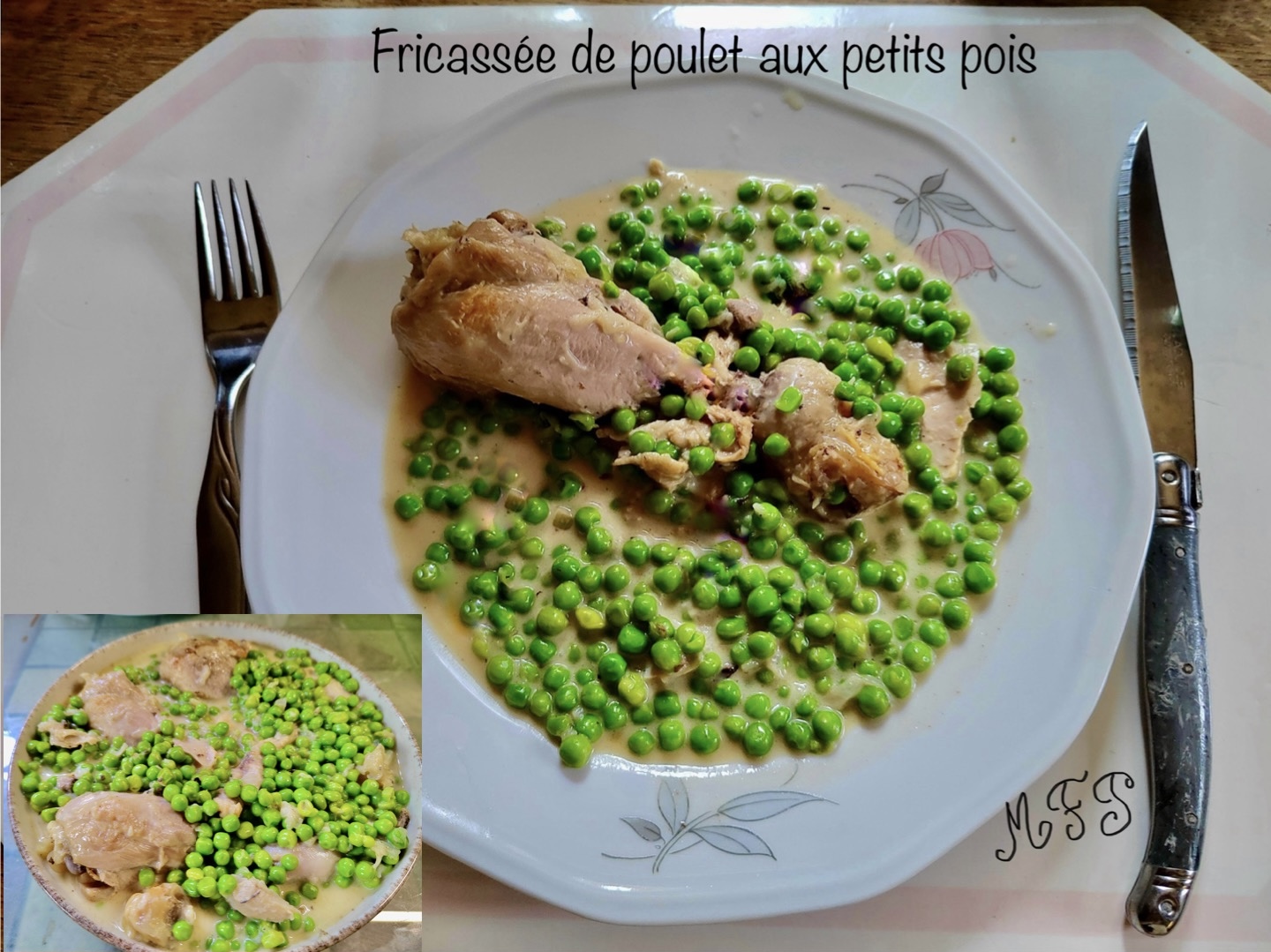 Fricassée de poulet aux petits pois