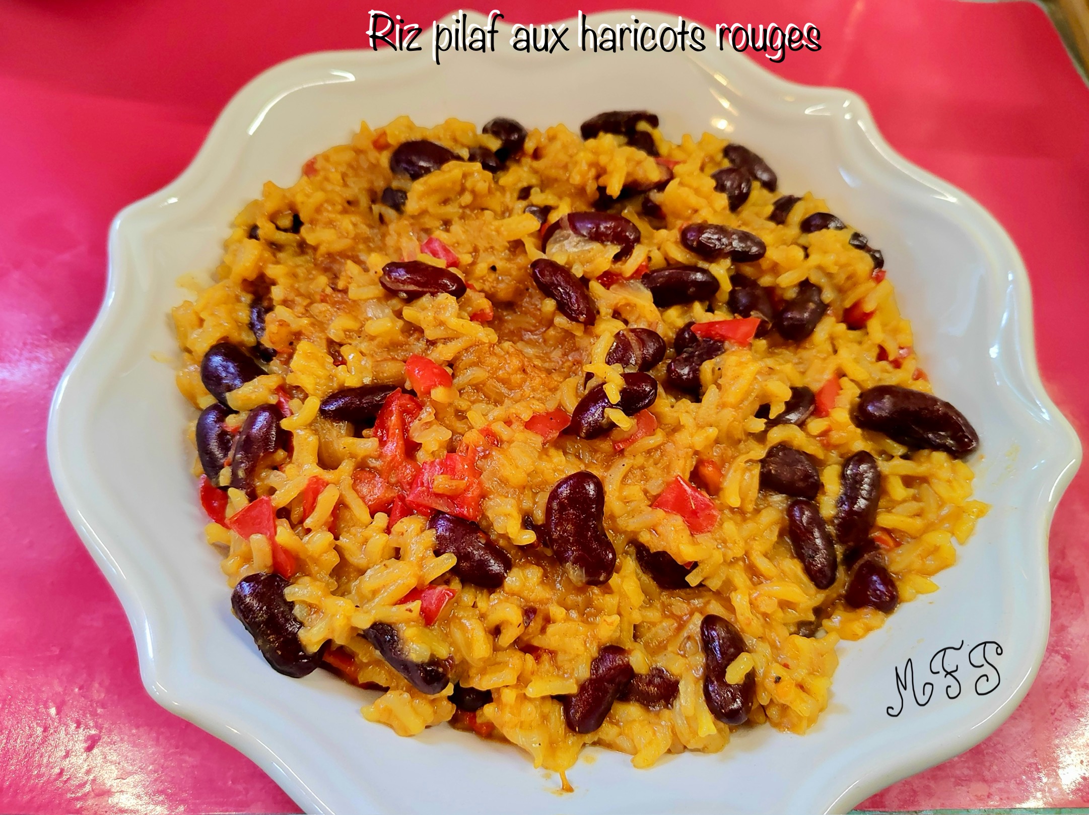 Riz pilaf aux haricots rouges