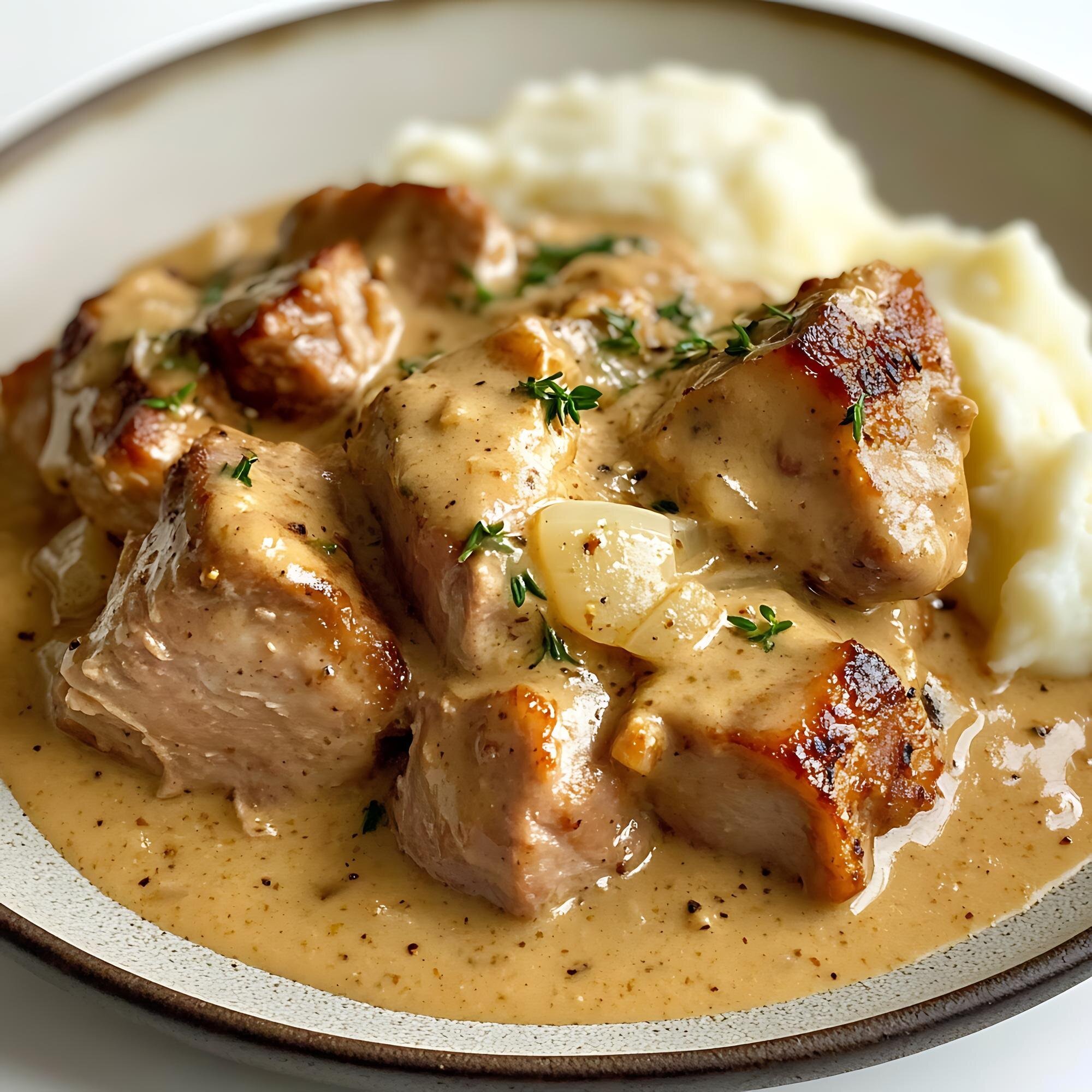 Sauté de porc à la moutarde et pommes de terre à l'autocuiseur Moulinex