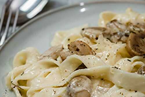 Linguines Crémeuses aux Champignons au Vin Blanc au robot multi-cuiseur Moulinex