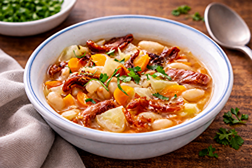 Garbure express au canard confit au robot multi-cuiseur cookéo