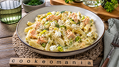 One pot pasta saumon, feta et poireaux au Cookeo, le plat crémeux prêt en quelques minutes au multicuiseur cookéo