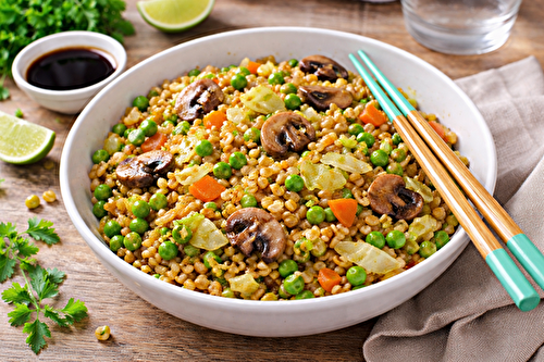Poêlée d’Ebly aux légumes croquants façon wok à l'autocuiseur Moulinex