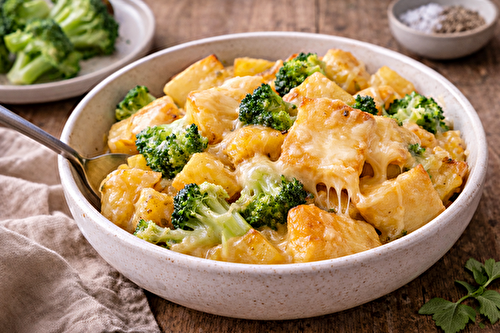 Poêlée fondante de pommes de terre, brocoli et céleri au cantal au cookéo