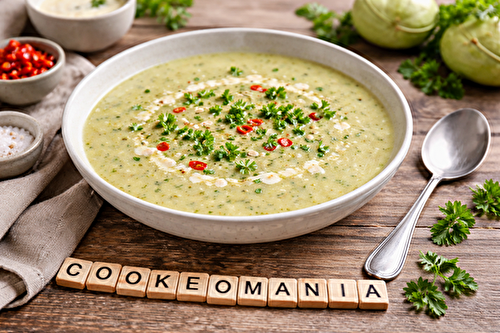 Velouté de chou-rave au piment et crème d’avoine au cookéo