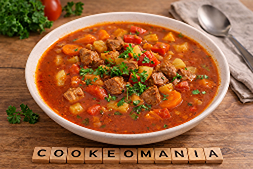 Soupe goulash épicée au porc à l'autocuiseur cookéo