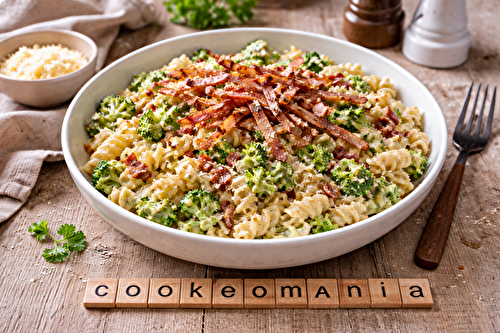 Fusilli crémeux au brocoli et lardons à l'autocuiseur Moulinex