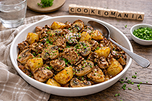 Sauté de porc aux champignons et pommes de terre au robot multi-cuiseur cookéo