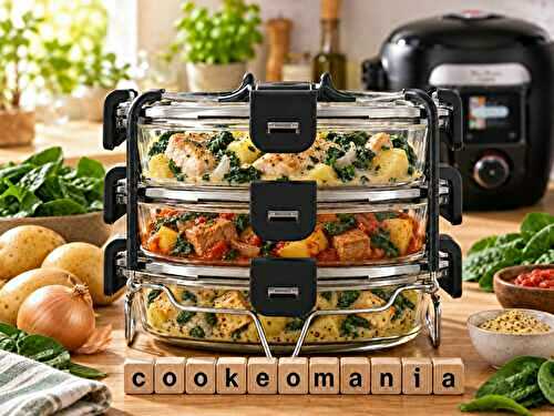 3 repas aux épinards avec le Batchcooker Moulinex au multicuiseur cookéo