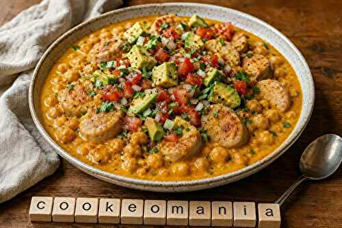 Curry de pois chiches au boudin blanc et lait de coco au cookéo