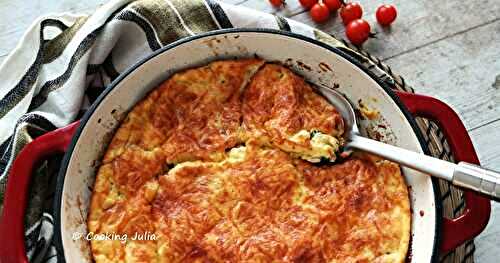 CLAFOUTIS AUX TOMATES CERISES ET ÉPINARDS