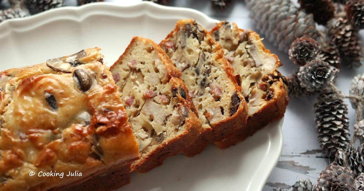 CAKE AU BOUDIN BLANC, CÈPES ET PARMESAN