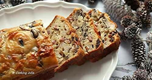 CAKE AU BOUDIN BLANC, CÈPES ET PARMESAN