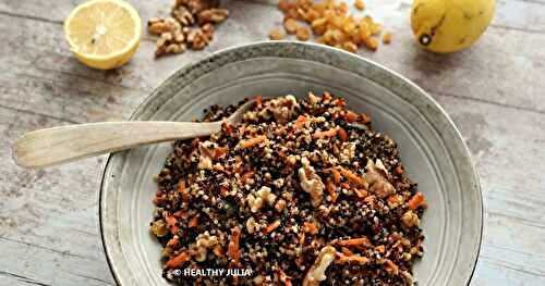 SALADE DE QUINOA, CAROTTE ET FRUITS SECS