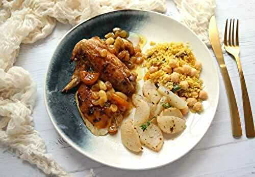 Chapon farci au couscous et fruits secs