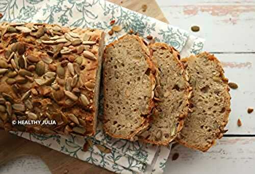 Pain semi-complet au levain et graines (sans pétrissage)