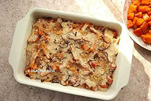 Gratin de pâtes au potimarron et sauce tomate