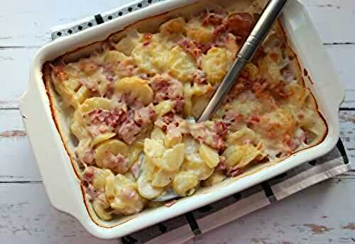 Gratin de pommes de terre et jambon à la cancoillotte