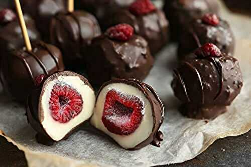 Bouchées glacées framboise & double chocolat