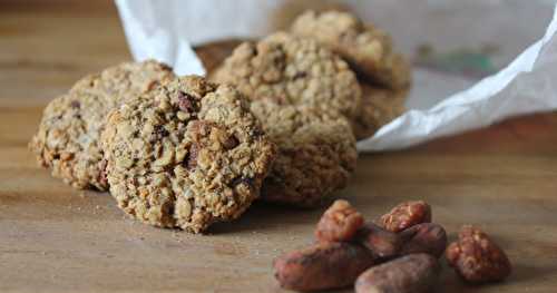 Biscuits framboises séchées et aux éclats de fèves de cacao (sans sucre ajoutés, sans gluten, vegan) 