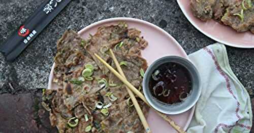 Galettes feuilletées à la chinoise au poireaux et aux algues