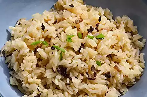 Riz pilaf aux miettes de morilles séchées