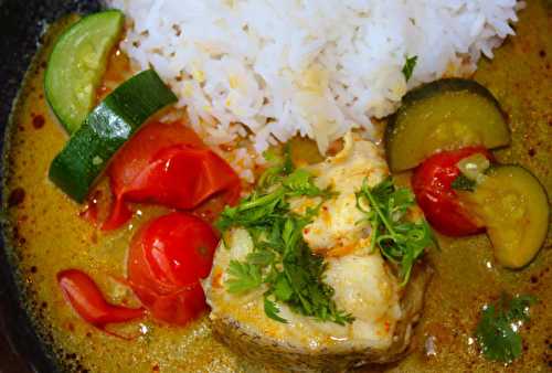 Curry jaune de poisson sauce Thaï