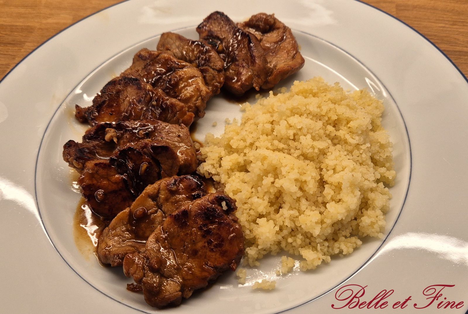 Filet mignon laqué au miel et sauce soja