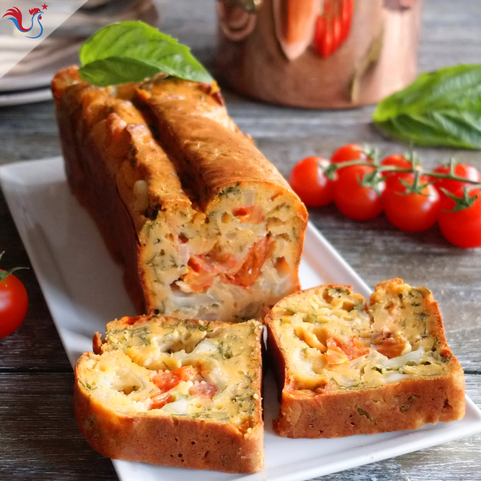 Le Cake Salé Italien de Vincenzo, Tomate Basilic Mozzarella (comme à Venise)