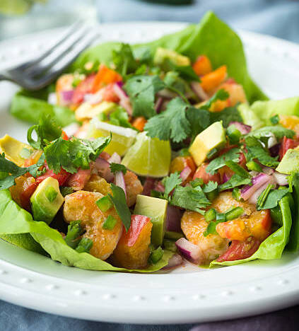 Tacos de Laitue aux Crevettes, un plat Sain