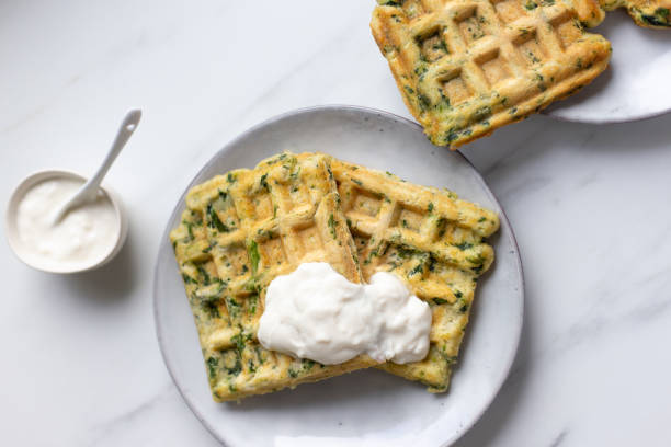 Gaufres aux épinards et fromage facile et gourmande