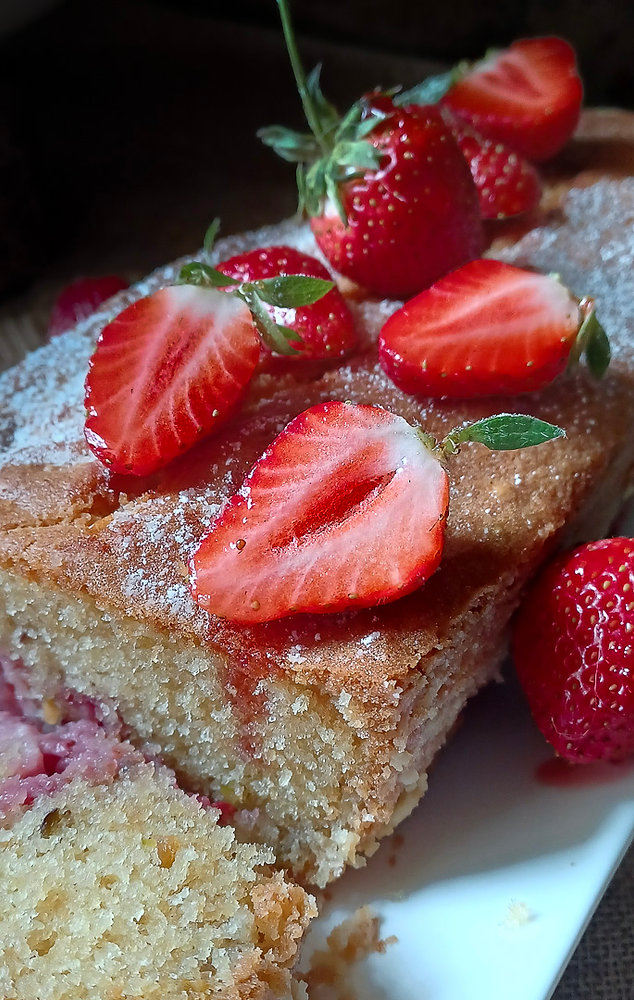 Cake aux fraises façon grand mère