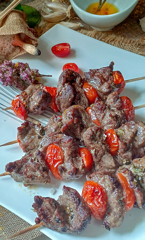 Vive les grillades : les brochettes de bœuf !